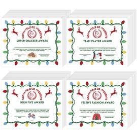 Tenare 30 Pcs Funny Christmas Award Certificates for Employees Bulk Editable Coworker Gift Awards Xmas Work Office Recognition Gifts for Small Businesses, 7.87 x 9.84 Inch