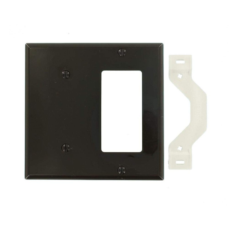 Leviton 2-Gang 1-Blank 1-Decora/GFCI Device Combination Wallplate, Standard Size, 80708,