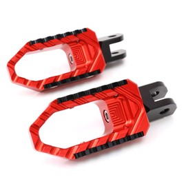 Autobahn88 Motorcycle Footpeg (Front/Rider - Touring-Type with No-Extension), compatible with Triumph Thruxton 900 (2004-2007) (Red)