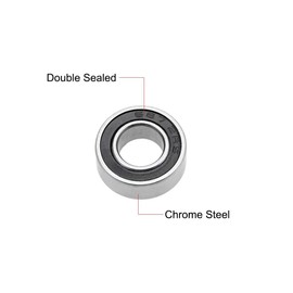 TOP-VIGOR 10Pcs 687-2RS Deep Groove Ball Bearings, Z2 7mm x 14mm x 5mm Double Sealed Industrial Bearings, Chrome Steel Skateboard Bearings for Electrical Instrument Equipment