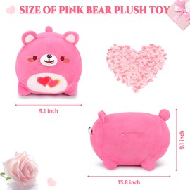 15.7 Inch Bear Plush Toy Bear Cuddly Toy Bear Plush Stuffed Animal Plush Cushion Toy Gift Filled for Unisex, Bear Soft Toy Hug Pillow Plush Toy Bear Pink