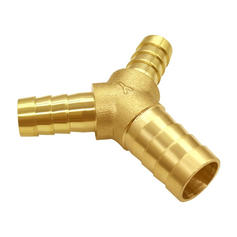 Joywayus 1/2"x 1/2"x 5/8" Barb Reducer, Brass Reducing Y 3-way