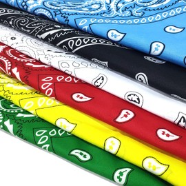 Paisley Bandana Scarf Neck Scarves Wristband Cashew Bandana Design Kerchief Novelty Print Head Wrap for Mens Womens Unisex Adults and Kids 54 X 54 cm 6 Pieces