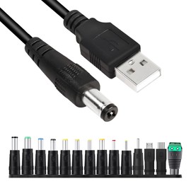 14 in 1 Stromkabel USB auf DC 5 V, DC-AC 5,5 x 2,1 mm Konverter Universal für Laptop Telefon Tablet Lenovo HP Dell ASUS Acer Ladezubehör