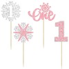 24 piezas de copos de nieve, un cupcakes, copos de