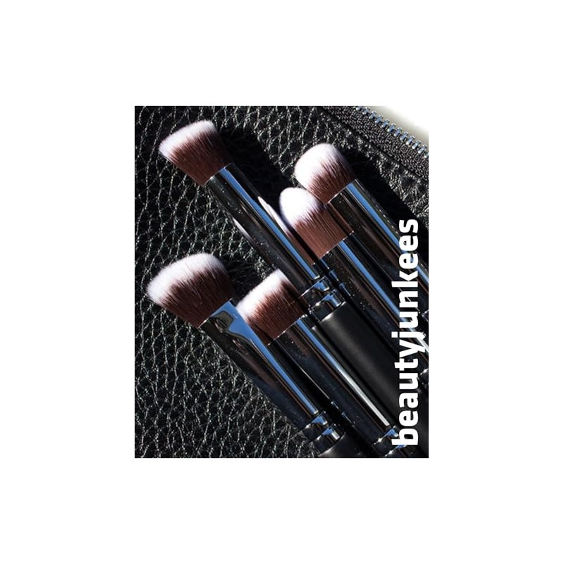 mini Kabuki Makeup Brush Set with Free Case: Includes Blending,