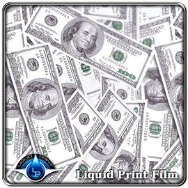 Hydrographics Film - Water Transfer Printing Film - LL-940 - 100 bills money - 3.3 ft Film Roll
