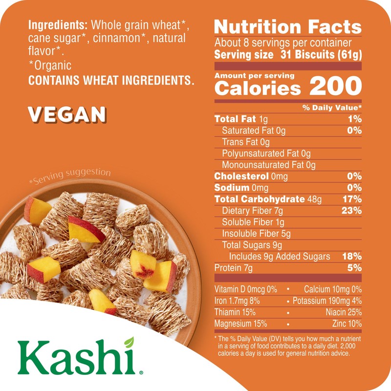 Kashi Breakfast Cereal, Organic, Whole Grain, Cinnamon Harvest, 18oz Box