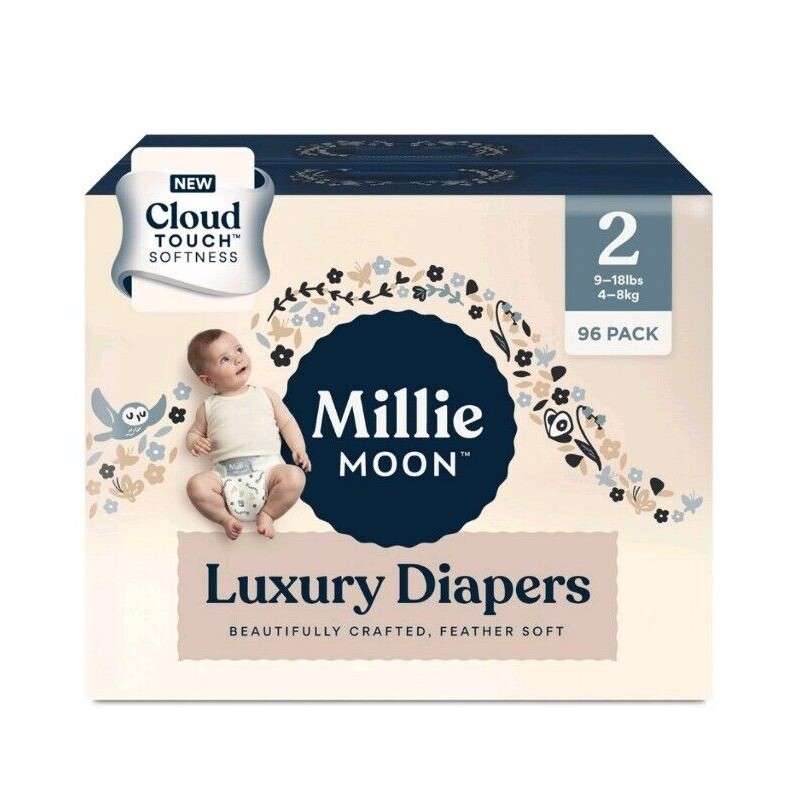 Millie Moon New All Natural Millie Moon Disposable Diapers Cloud