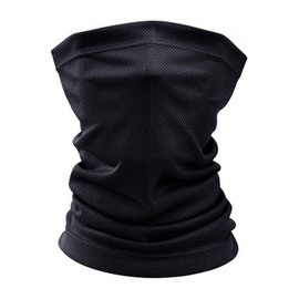 TopTie Breathable Stretch Mesh Cooling Polyester Neck Gaiter - Face Mask for Running, Cycling, Hiking, and Outdoor Sports-Black