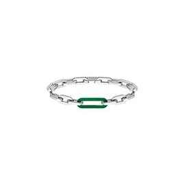 Lacoste 2040103 Jewelry Ensemble Men's Stainless Steel and Green Silicone Link/Chain Bracelet Color: Silver