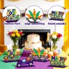 KSKSPE 4Pcs Mardi Gras Wooden Table Centerpiece Decorations