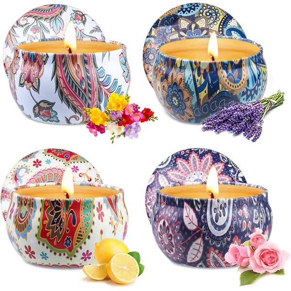 Candles Gift Set for womem, 4 Pack Aromatherapy Candles for