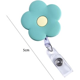 Red Retractable Badge Reel Cute School Supplies Name Card Holder Flowers Work Card Clip Keys Lanyard Chest Card ID Card Clips，Identification Badges and Supplies，Badge Holders