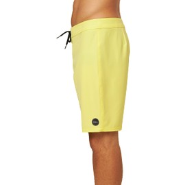 O'NEILL Men's 19 Inch Solid Boardshorts - Water Resistant Swim Trunks for Men with Quick Dry Stretch Fabric and Pockets,Lemon,29