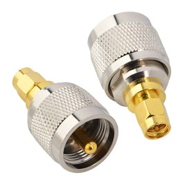 BOOBRIE PL259 Adapter SMA to UHF Coaxial Connector UHF Male to SMA Male Coaxial Adapter for Walkie Talkie Antenna Broadcast Radio WiFi Pack of 2