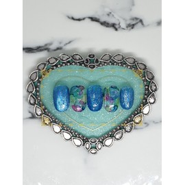 Blue Rain Handmade Nail Tips - Long Round Square / 블루레인 수제네일팁 - 롱라운드스퀘어