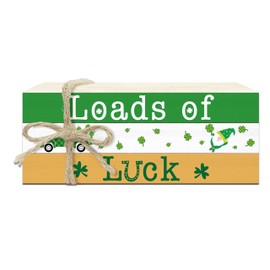 3 Pcs St Patricks Day Table Decor, Irish Lucky Wooden Block Decorative, St Patrick's Day Shamrock Tiered Tray Decor, Saint Patricks Day Decorations for Irish Home Irish Pub Farmhouse Shelf Decor, 10