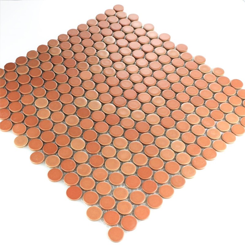 Ceramic Mosaic Knob Mosaic Tile Round Terracotta