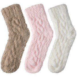 Tavaleu Womens Winter Fuzzy Socks - Fluffy Warm Cozy Slipper Socks Soft Plush Sleeping