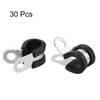HARFINGTON 30pcs 304 Stainless Steel Cable Clamps 3/8 Inch Rubber