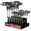 HORUSDY 18-Piece T-Handle allen wrench set, Inch/Metric Long Arm Ball