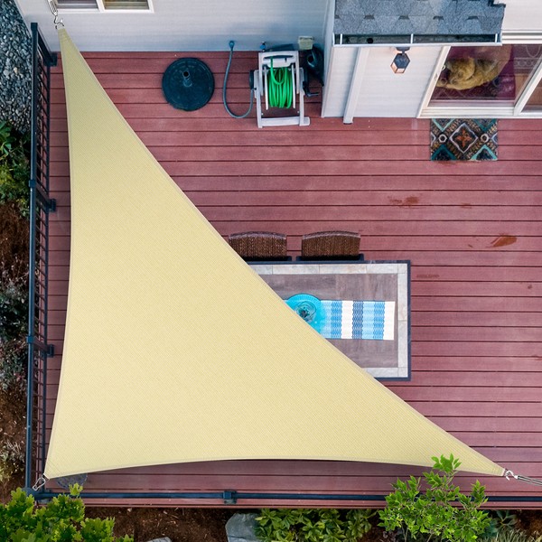 ShadeMart 5' x 5' x 7.1' Beige Sun Shade Sail