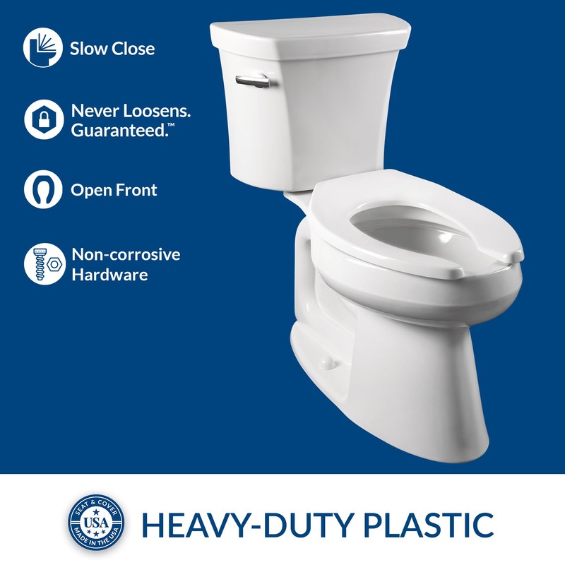 CHURCH 295SSCT Commercial Open Front Plastic Toilet Seat, Heavy Duty
