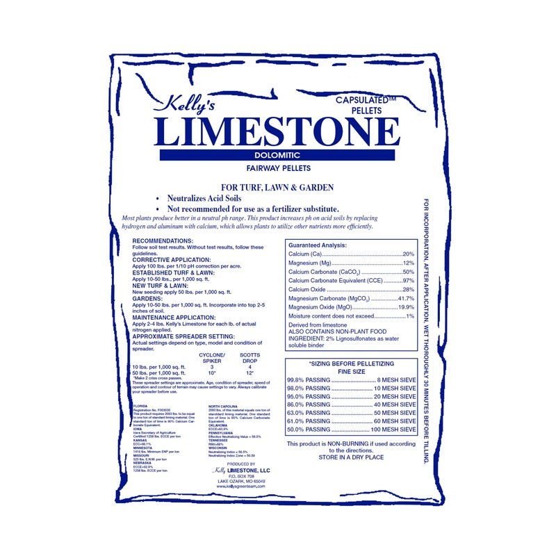 Kelly's Capsulated Limestone Pellets - 50lb Bulk Bags - for