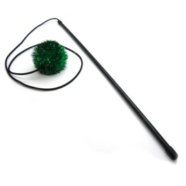 Tuff Kitty Puff Sparkle Ball Cat Wand (Green)