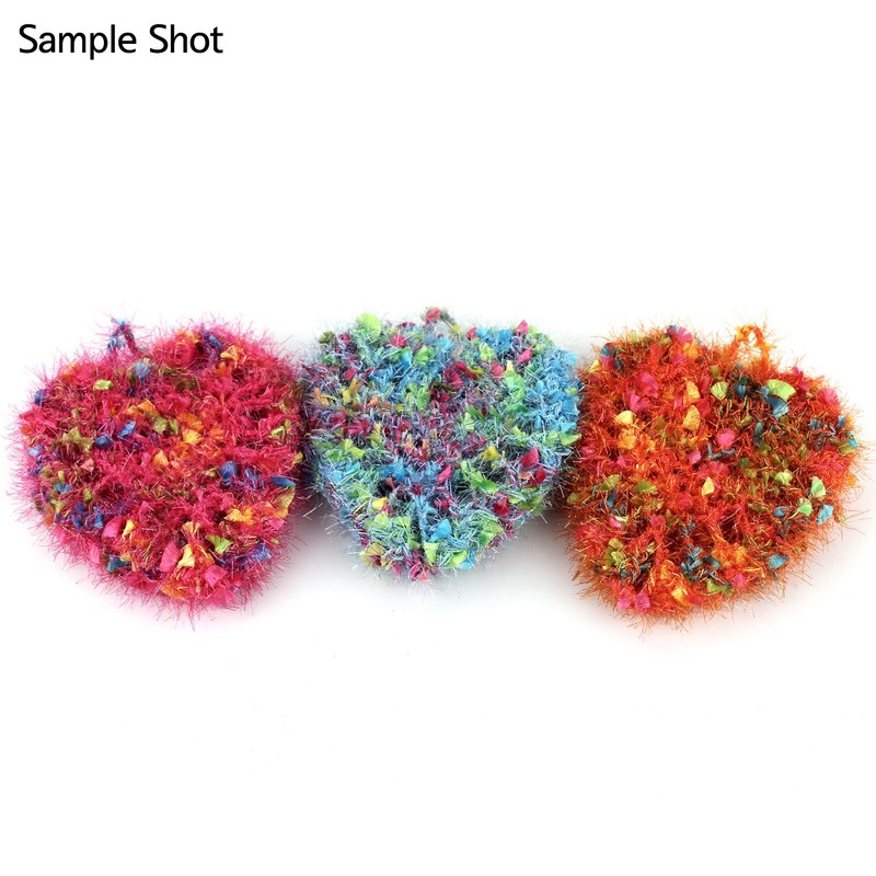 Knit Clover Scrubby with Brush Yarn