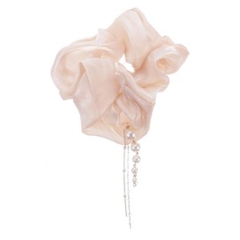 Baluue Cloth Hair Scrunchies Tassel Elegant Hair Accessories for Women and Girls Non-damaging Elastics for Daily Use and Styling