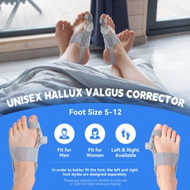 JUMUR Bunion Corrector for Men & Women, Left Foot Big Toe Straightener, 3-in-1 Complete Set of Relief, Bunion Splint for Bunion Fix, for Bunions and Hallux Valgus (Left Foot)