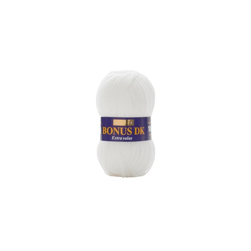 Hayfield Bonus DK Double Knitting, White (961), 100g by Sirdar