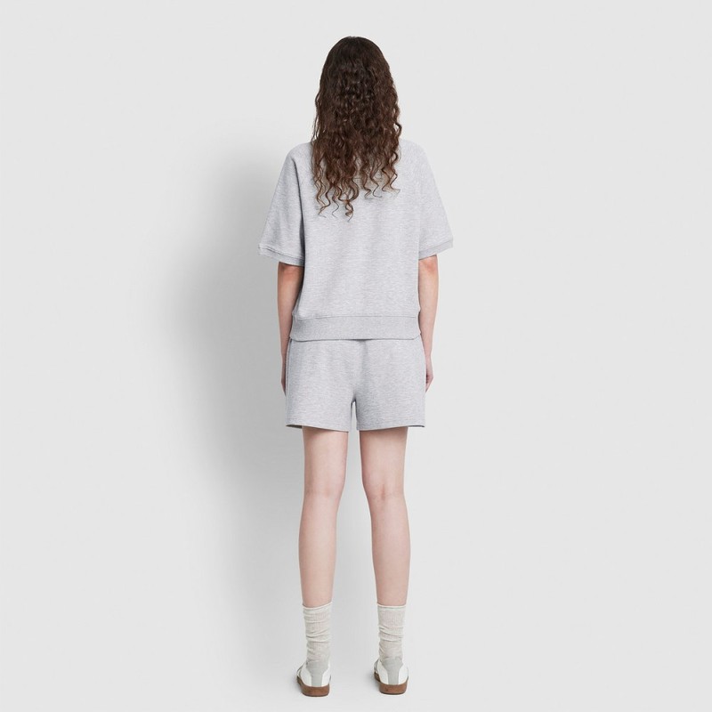JAJU [JAJU/자주] Women's Sweat Short Sleeve Shirt_Melange Grey