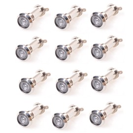 Aqbau® Set of 12 x Door Viewer with Privacy Screen, Wide Angle Door Viewer Made of Metal, Drill Hole Diameter 16 mm, 200° Door Viewer Cover, Spy with Privacy Screen, Door Lock 37-60 mm