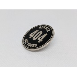 404 Error Gender Not Found Agender Gender Fluid Nonbinary Gender Nonconforming Genderqueer Enamel Pin Shiny Silver and Black