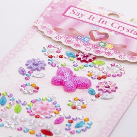 Colorful Nail Stickers Flower Butterfly Round Gems Small Stickers for Kids Adults, Glitter Cute Stickers for Crafts, Face Eye Body Makeup, DIY Decoration,Sparkling Acrylic Rhinestones Jewel Stickers