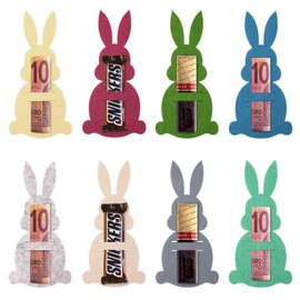 Huangzd Pack of 8 Easter Money Gifts, Easter Bunny Felt Decorations Money Gift Packaging for Easter Rabbits Made of Felt Easter Gift Funny Easter Decoration to Give as a Gift for Money (A)