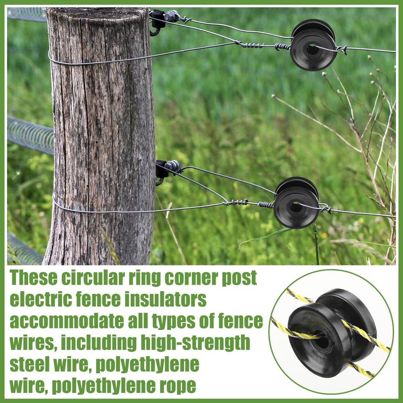 Pangda 50 Pcs Circular Ring Corner Post Electric Fence Insulators