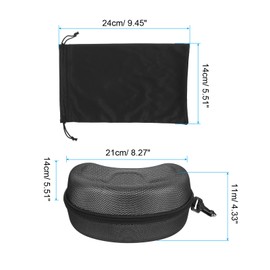 PATIKIL Ski Goggle Bag & Case, EVA Glass Case Box with Microfiber Goggle Pouch for Eyeglass Sunglasses Gray (210 * 140 * 110mm