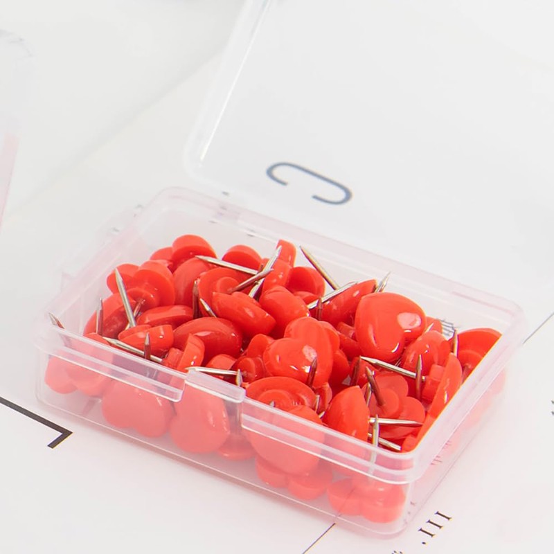 Heart Shape Push Pins - Pink & Red Heart Shape
