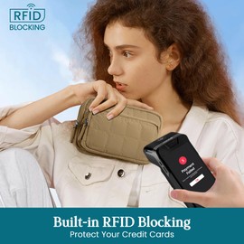 VONAL Wristlet Wallets for Women, Quilted Wristlet Purse, Nylon Wallet Purse with 3 Zipper, Puffer Credit Card Holder with RFID Blocking Cell Phone Organizer, Khiki