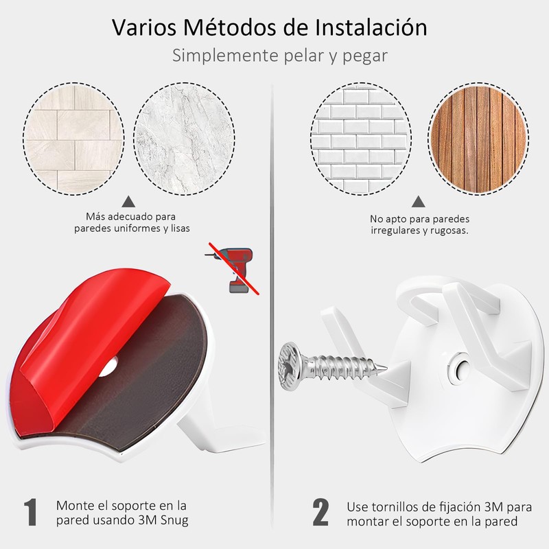 Paquete de 16 Ganchos Adhesivos para Sombrero, Gancho para Sombrero