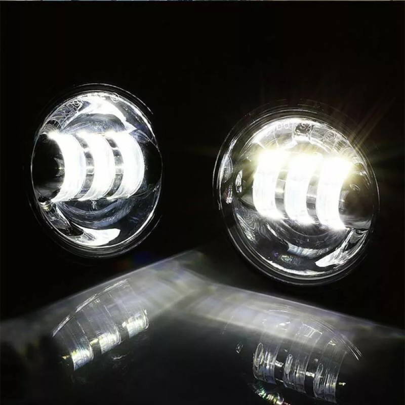 RIDROID 7" Inch LED Headlight +4.5" Passing Lights For Yamaha
