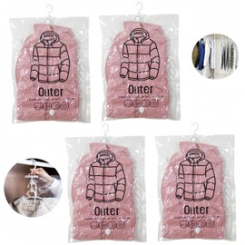 Wuyue Hua Hanging Vacuum Bags - Pack of 2 Vacuum Bags for Space-saving, Moving and Travel, Includes Double Zip and Triple Sealed Turbo Valve (4 Pack 67 x 90 cm)