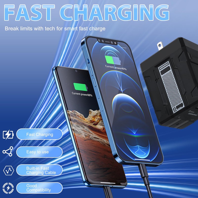 2-in-1 Compatible with 120w Fast Charger, 2025 New Retractable Wall