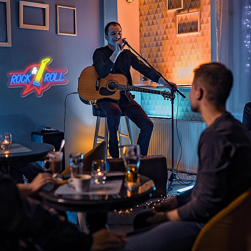 UExnkj-Y Rock Roll Neon Sign Guitar Neon Sign Led Neon