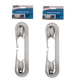 Dependable Industries 2 Pack High Grade Plastic Clothesline Spreader Weatherproof Rustproof Keeps Rope Taut and Untangled White