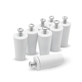 DOJA Barcelona Roller shutter stopper, pack of 8, white blind stopper, length 60 mm, PVC, roller blind replacement parts, blind accessories, blind stopper, stop for roller shutters